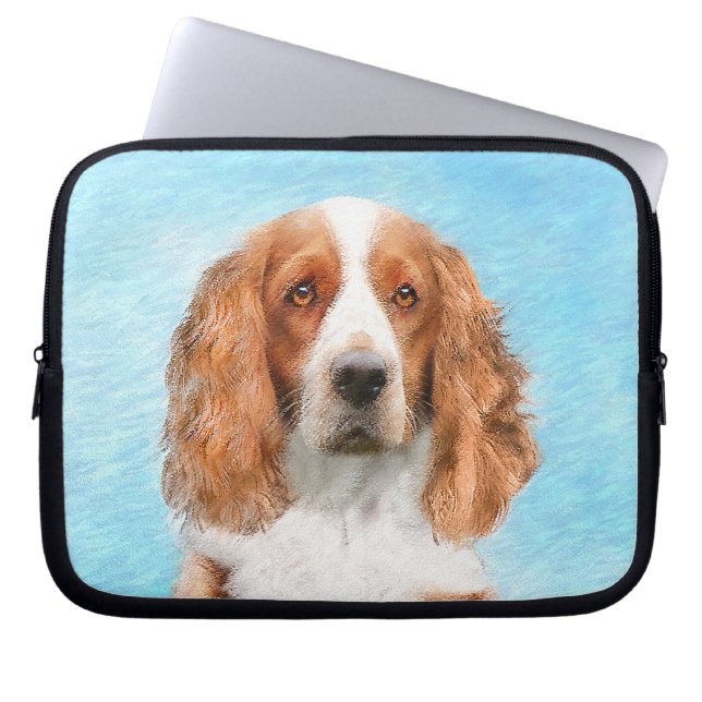 Welsh Springer Spain Painting - Original Hund Art Laptop Fodral (Framsidan)