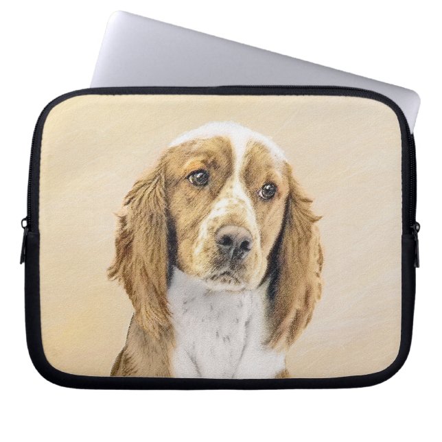 Welsh Springer Spain Painting - Original Hund Art Laptop Fodral (Framsidan)