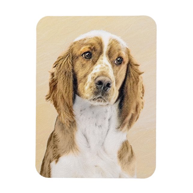 Welsh Springer Spain Painting - Original Hund Art Magnet (Vertikal)