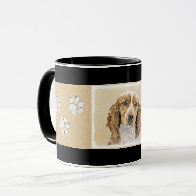 Welsh Springer Spain Painting - Original Hund Art Mugg (Framsida vänster)