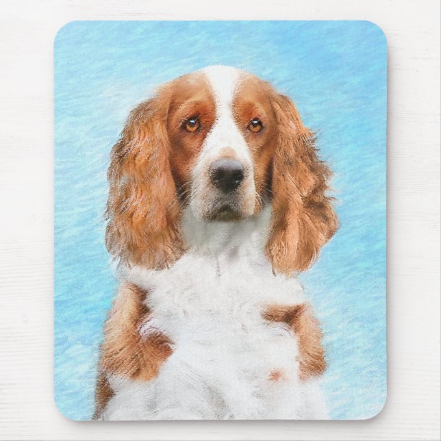 Welsh Springer Spain Painting - Original Hund Art Musmatta (Framsidan)