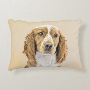 Welsh Springer Spain Painting - Original Hund Art Prydnadskudde