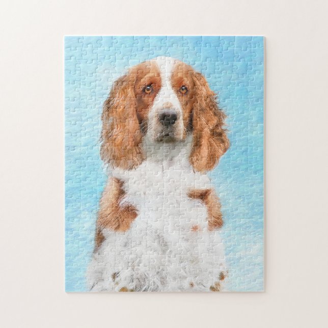 Welsh Springer Spain Painting - Original Hund Art Pussel (Vertikal)