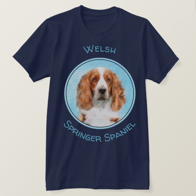 Welsh Springer Spain Painting - Original Hund Art T Shirt (Design framsida)