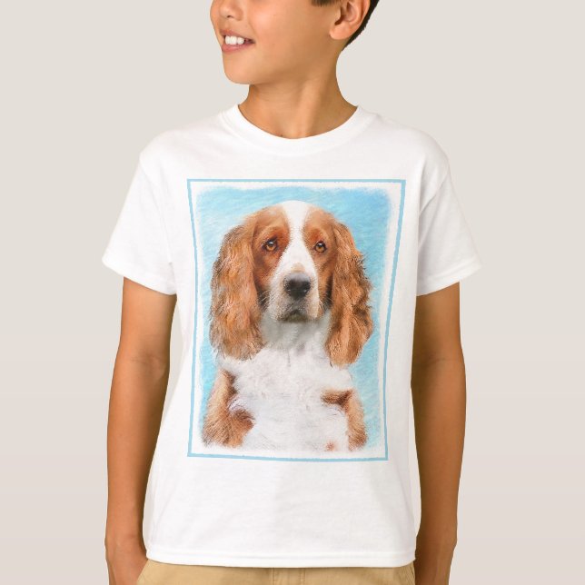 Welsh Springer Spain Painting - Original Hund Art T Shirt (Framsida)