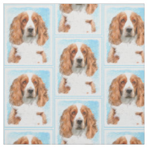 Welsh Springer Spain Painting - Original Hund Art Tyg