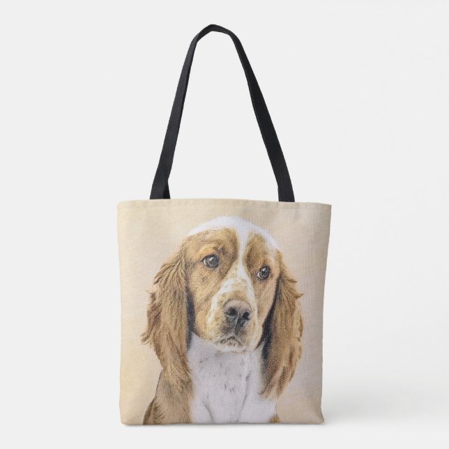 Welsh Springer Spain Painting - Original Hund Art Tygkasse (Baksida)