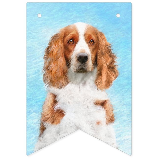Welsh Springer Spain Painting - Original Hund Art Vimplar (Första flaggan)