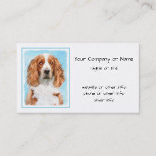 Welsh Springer Spain Painting - Original Hund Art Visitkort