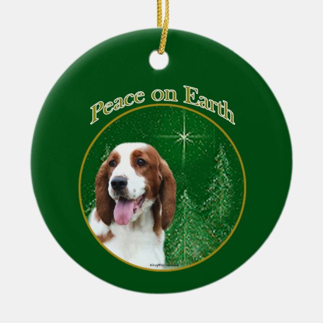 Welsh Springer Spain Peace Julgransprydnad Keramik (Framsidan)