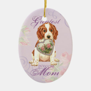 Welsh Springer spanel Heart Mamma Julgransprydnad Keramik