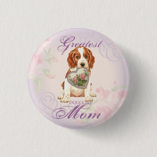 Welsh Springer spanel Heart Mamma Knapp (Framsida)