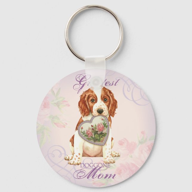 Welsh Springer spanel Heart Mamma Nyckelring (Framsida)