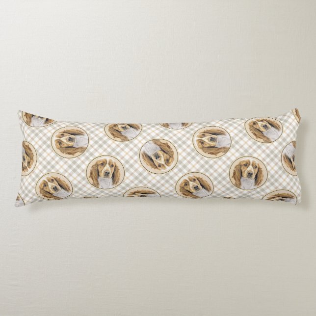 Welsh Springer spanel Painting Original Hund Art Kroppskudde (Framsidan)