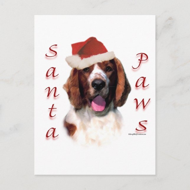 Welsh Springer spanel Santa Tassar Helg Vykort (Framsida)
