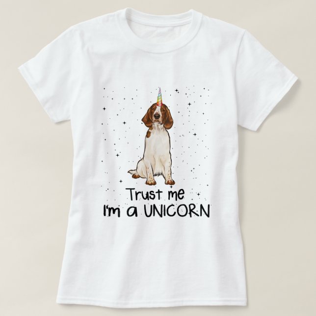 Welsh Springer spanel Trust Me Im A Unicorn Hund T Shirt (Design framsida)