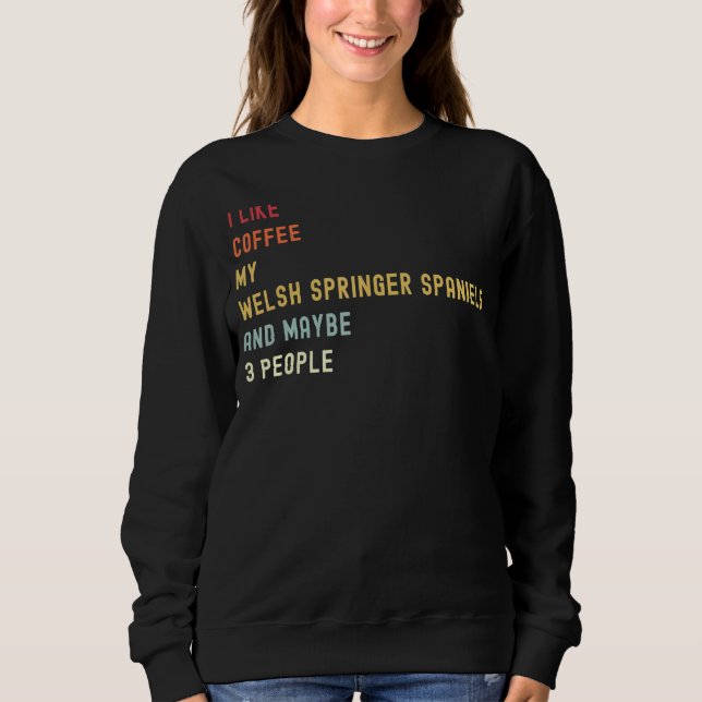 Welsh Springer spanels Retro Hund and coffee T Shirt (Framsida)