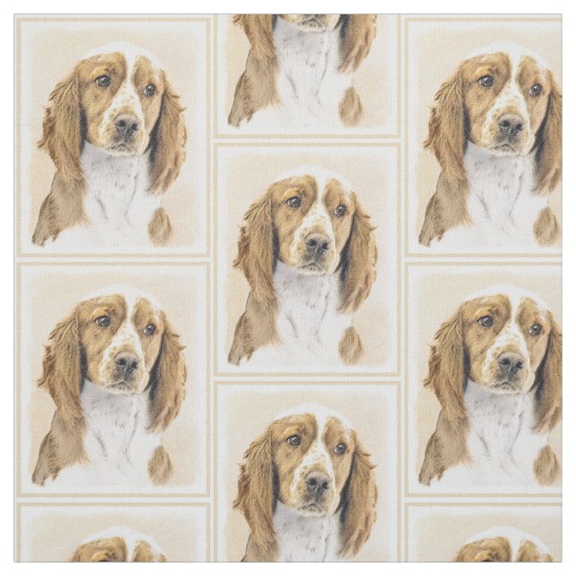 Welsh Springer Spaniel-målning - Original konst me Tyg (Provkarta)