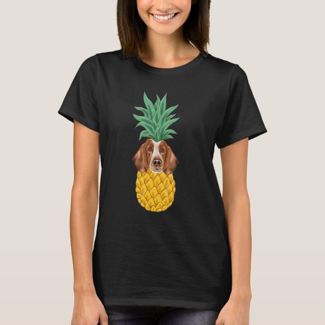 Welsh Springer Spaniel Pineapple Dog T Shirt (Framsida)
