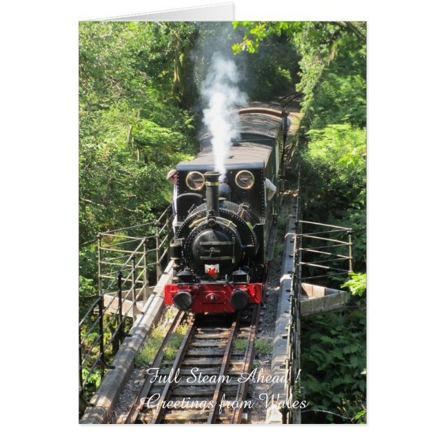 Welsh Steam Tåg. Hälsningskort (Framsidan)