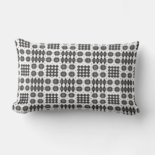 Welsh Tapestry Mönster Black White Lumbar Pillow Lumbarkudde