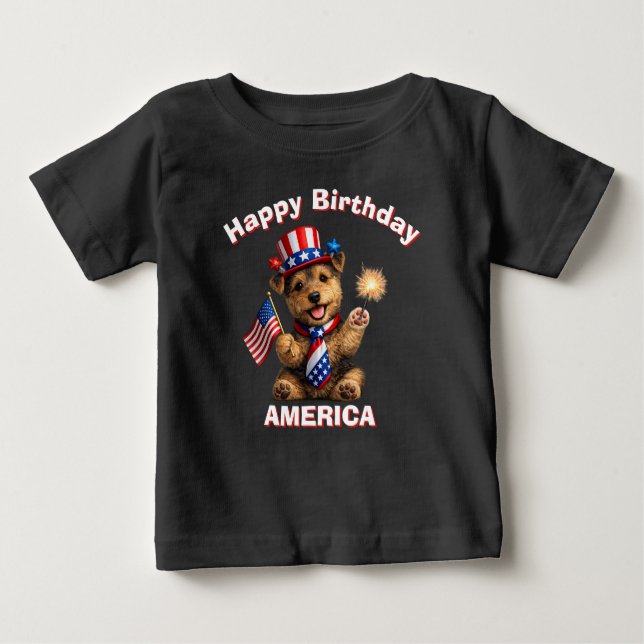Welsh Terrier (2ae) Patriotisk Barn T-Shirt (Framsida)