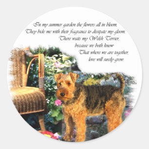 Welsh Terrier Art-presenter Runt Klistermärke