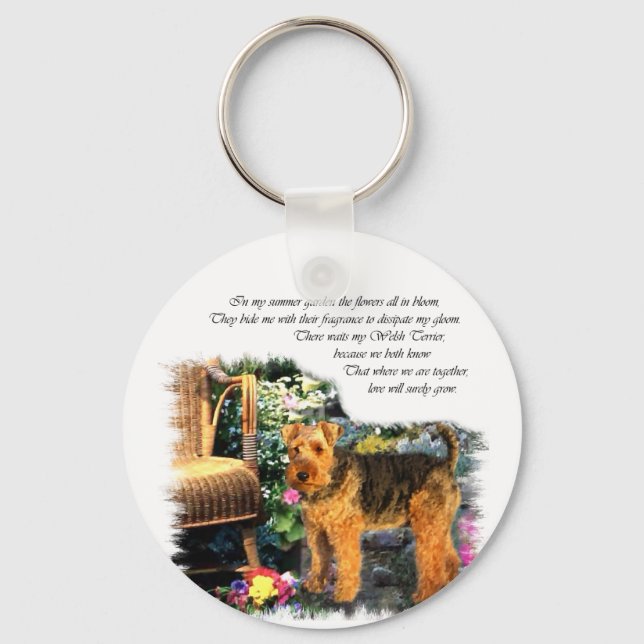 Welsh Terrier Art presentfts Nyckelring (Framsida)