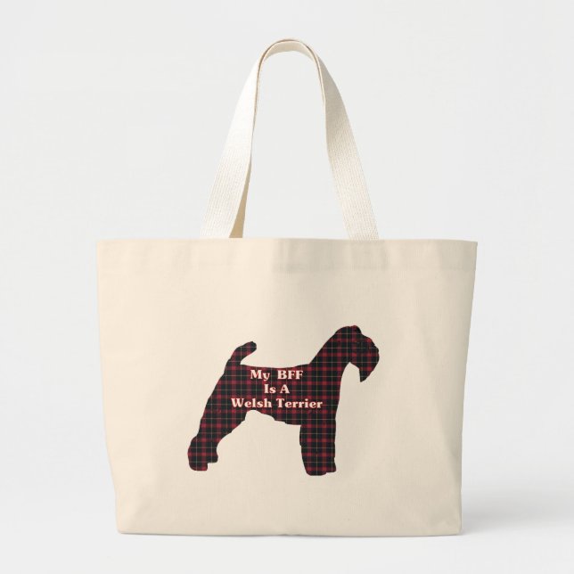 Welsh Terrier BFF Tote Bag Jumbo Tygkasse (Framsidan)