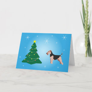 Welsh Terrier Blå Julkort Kort