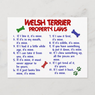 WELSH TERRIER Egendom LAGSTIFTNING 2 Vykort