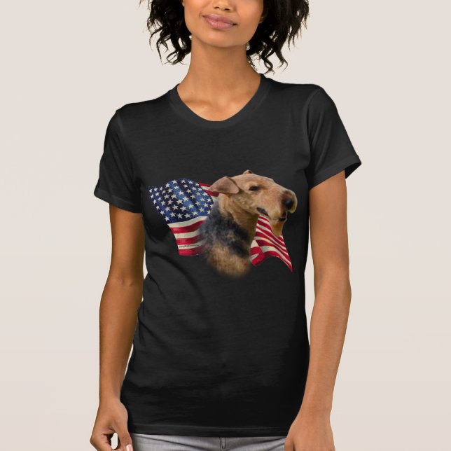 Welsh Terrier Flagga Tee Shirt (Framsida)