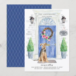 Welsh Terrier Front Door Flytta Notice Inbjudningar