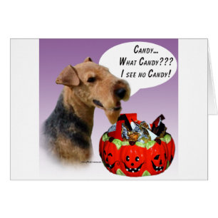 Welsh Terrier Halloween Candy Hälsningskort