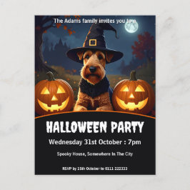 Welsh Terrier Halloween fest Inbjudan Vykort