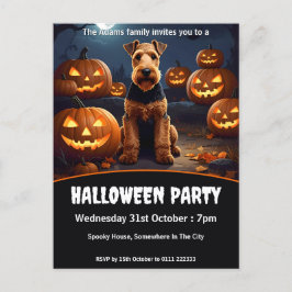 Welsh Terrier Halloween fest Inbjudan Vykort