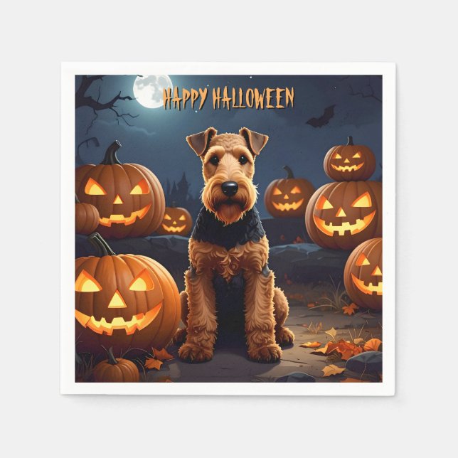 Welsh Terrier Halloween Pappersservett (Framsidan)