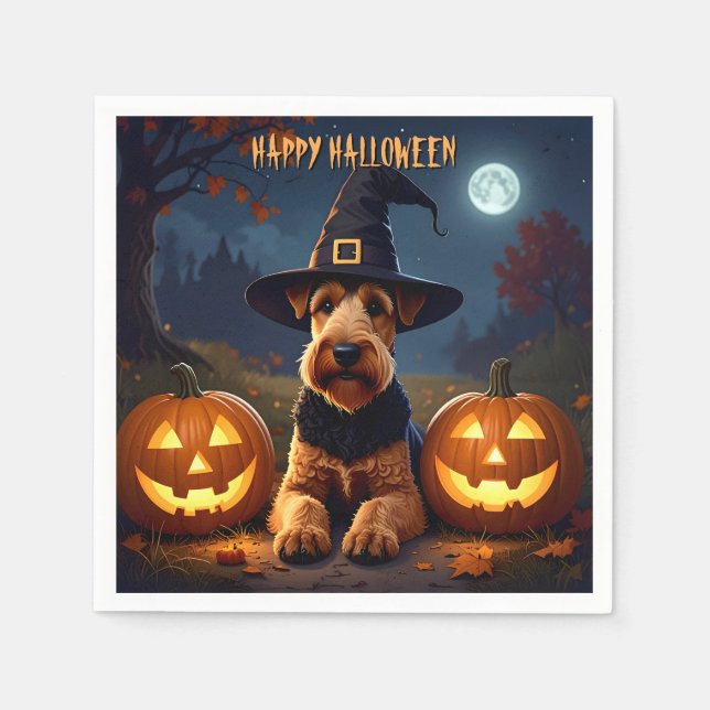 Welsh Terrier Halloween Pappersservett (Framsidan)
