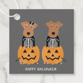 Welsh Terrier Halloween Skeleton Gåvor Etiketter