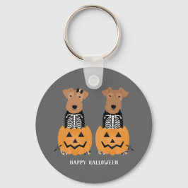 Welsh Terrier Halloween Skeleton Nyckelring