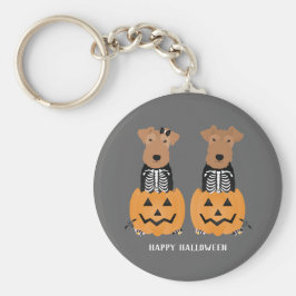 Welsh Terrier Halloween Skeleton Nyckelring