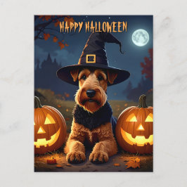 Welsh Terrier Halloween Vykort