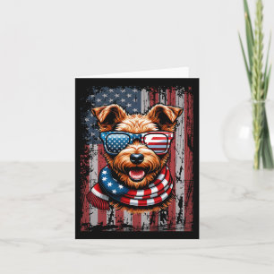 Welsh Terrier Hund älskare US Flagga 4 juli Patrio Kort