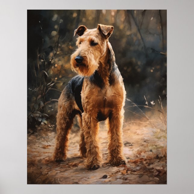 Welsh Terrier Hund Art Print Poster (Framsidan)