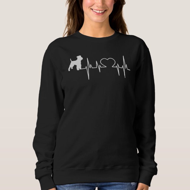 Welsh Terrier Hund Heartslag T Shirt (Framsida)