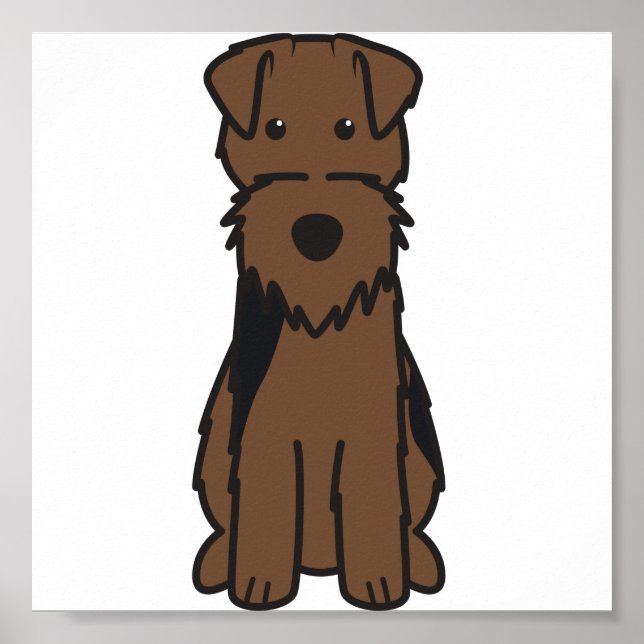 Welsh Terrier Hund Tecknad Poster (Framsidan)