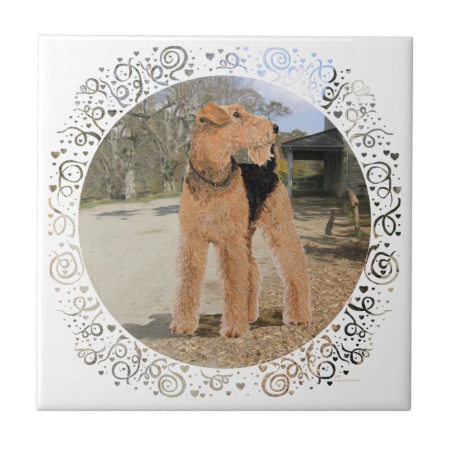 Welsh Terrier i Stable Yard Kakelplatta (Framsidan)