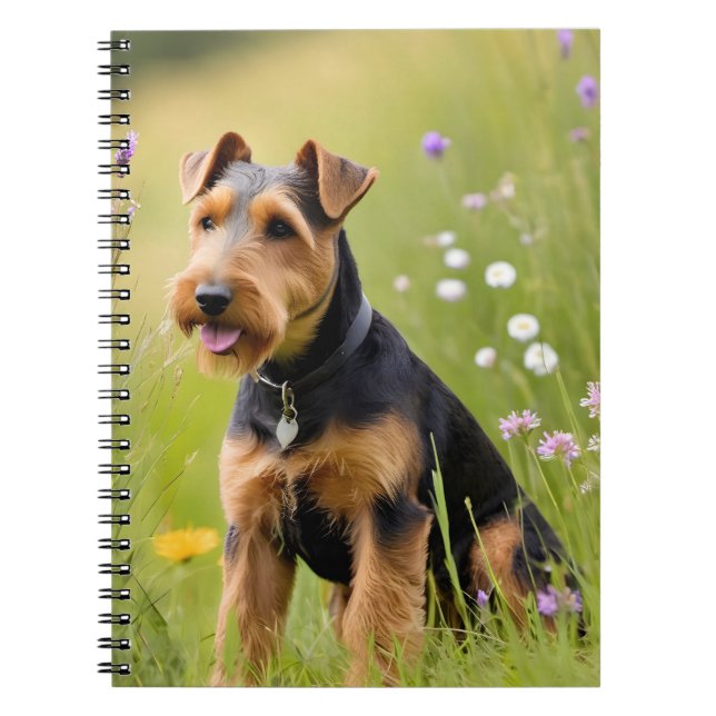 Welsh Terrier i Wildblomskugga Anteckningsbok (Framsidan)