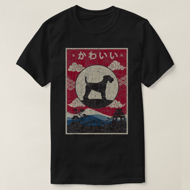 Welsh Terrier Japansk Design Kawaii Hund Mamma-föd T Shirt (Design framsida)