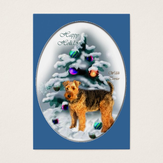 Welsh Terrier-julgåvor Visitkort (Framsidan)
